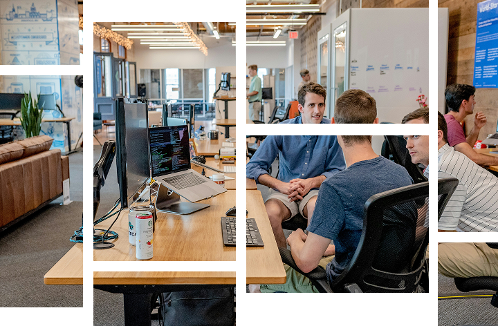 Nexora team collaborating in a modern office
